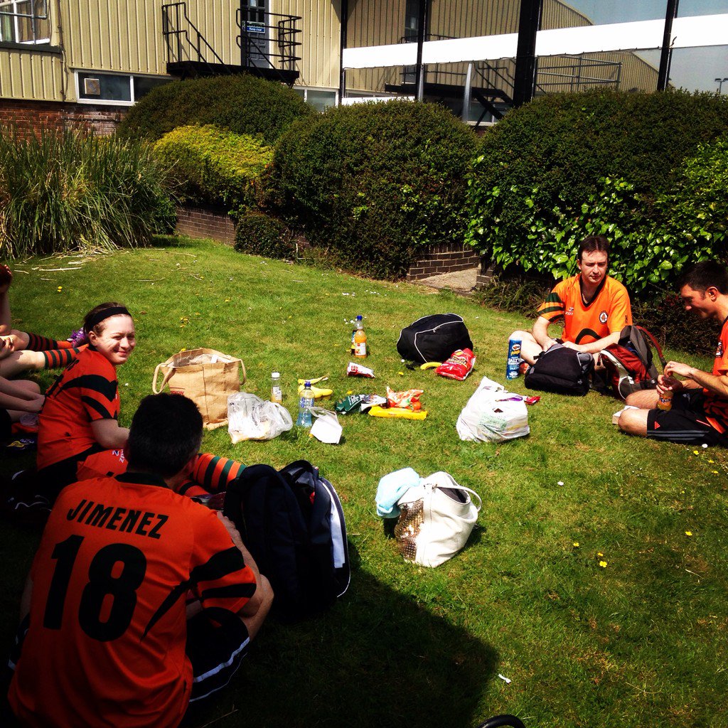 Two wins out of two matches. Time for lunch in the sun #AtomsOnARoll
