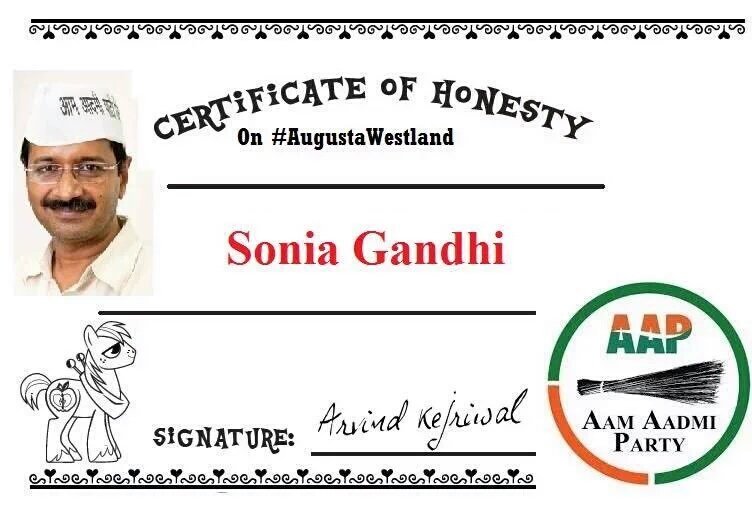 Krishnpandey's tweet photo. #SoniaKaLalKejriwal
#SoniaKaLalKejriwal  issued "the honesty certificate to Sonia Gandhi on #Augusta westland https://t.co/pppVY4XLqd