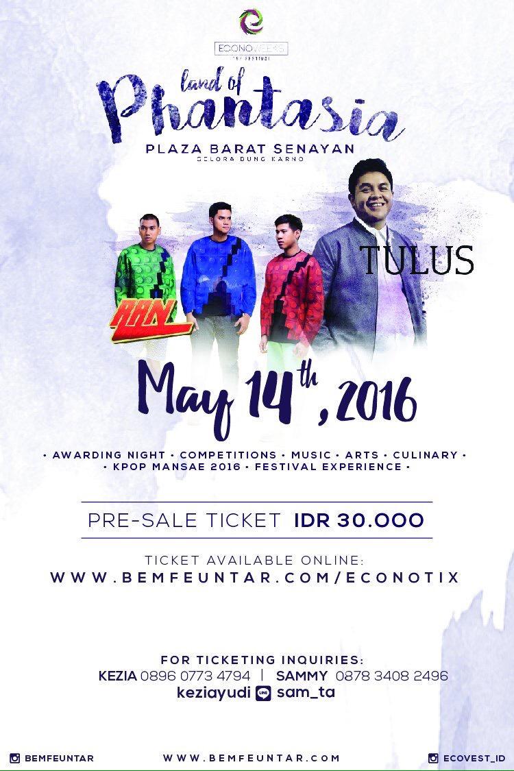 musiktulus's tweet photo. #AgendaTULUS Sabtu, 14 Mei 2016 | #Econoweeks2016 | Plaza Barat Senayan-GBK | Tiket klik : https://t.co/jKf6dwlL6A https://t.co/TGUi5M9u7m