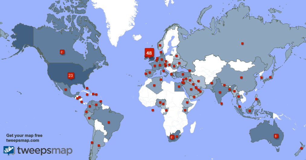 MorganStar4's tweet photo. My followers live in UK. (48%), USA(23%)... Get your free map: https://t.co/xlk5VdGfAG https://t.co/2ly1EbYrbf
