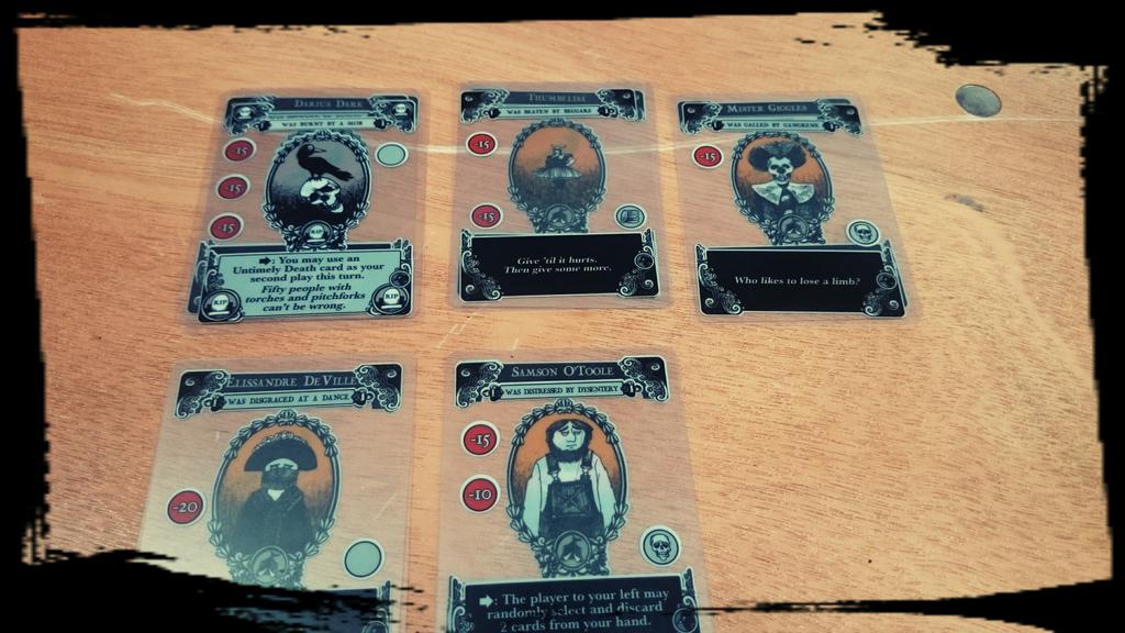 TabletopGameSoc's tweet photo. So Darius has been burnt by a mob, and beggars have beat Thumbelisa at #DiddyCon #CTGS @atlasgames https://t.co/mnCtPkIm4s