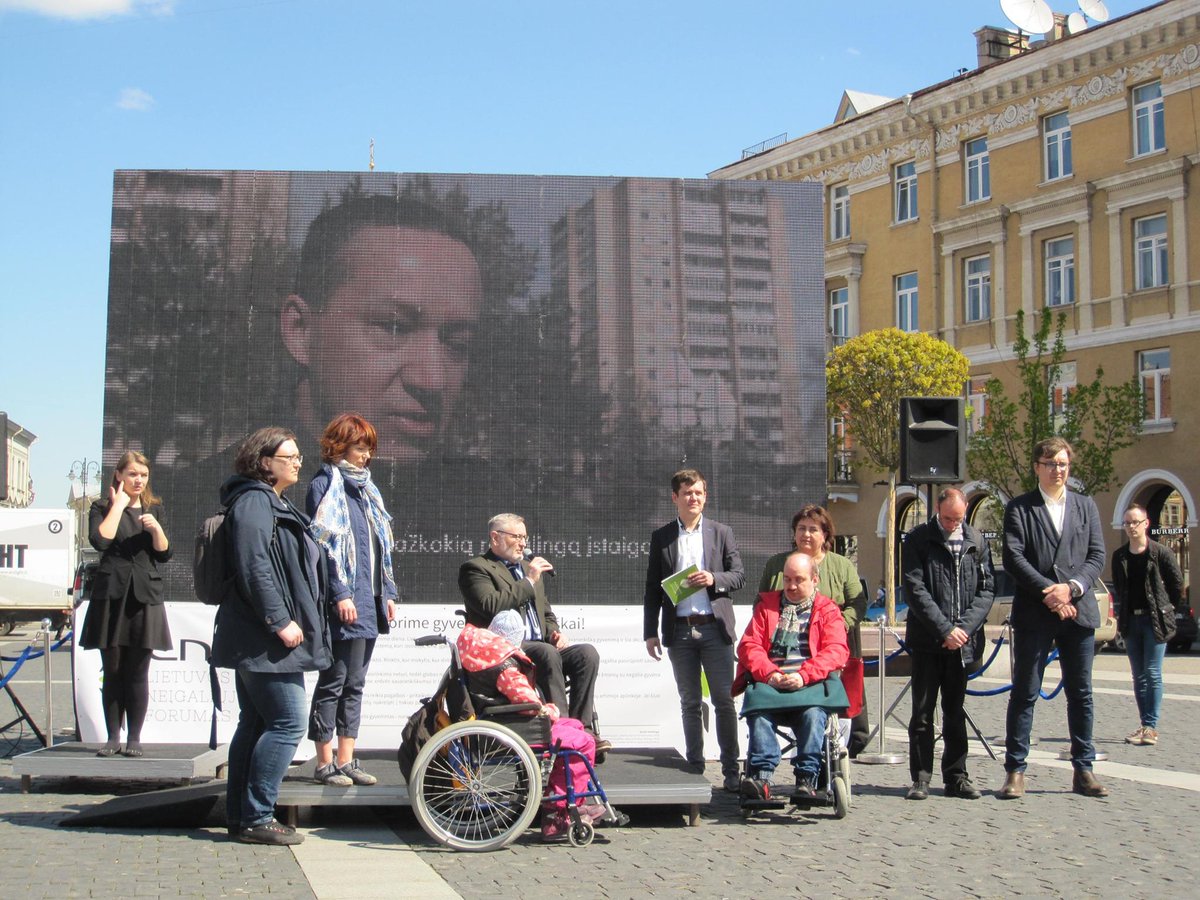 Disability_LT's tweet photo. #ENILILDAY in #Vilnius city center getting bigger each year! @ENILEuroParl #Lithuania #humanrights https://t.co/cHvMCG4d4x