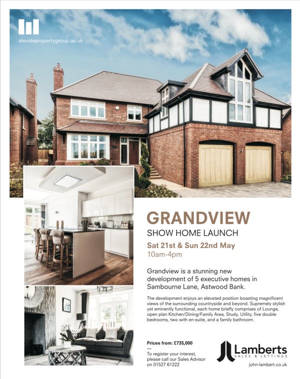 lamberts_ea's tweet photo. Grandview in #AstwoodBank has its Open Day date -  21st May #NewHomes https://t.co/U1U38zW7B1 https://t.co/CLexkbXJ6Y