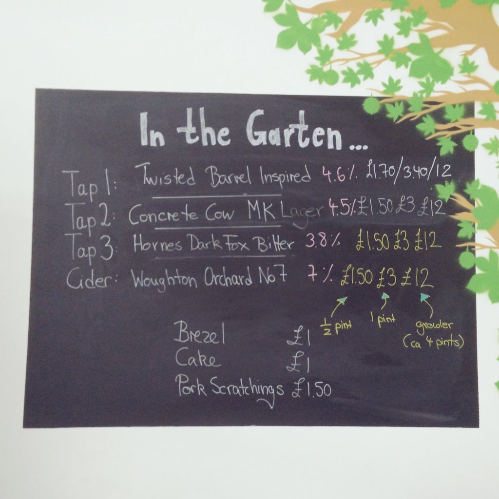 MKBiergarten's tweet photo. On tap in the @MKBiergarten on this fine sunny day. Fill your 2L growlers for bbqs and parties! #realale #craftbeer https://t.co/rf1CLmv2Ke
