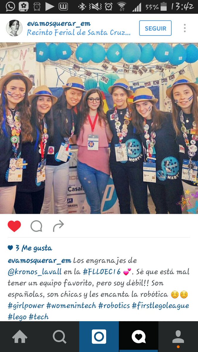 Gracias Eva!!! Nosotras también te queremos!! <a href="/elmundoes_tecno/">CautionClock</a> #FLLOEC16 #morethanrobots