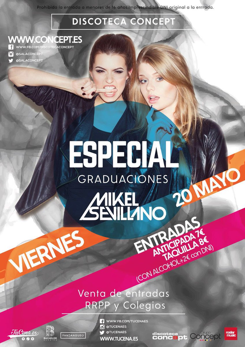 concept_insti's tweet photo. ESPECIAL GRADUACIONES 20 Mayo en Sala Concept con @tucenaes https://t.co/E398Tb24jz