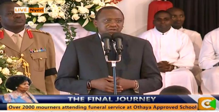 citizentvkenya's tweet photo. Rais @UKenyatta: We thank God for giving us a mother who loved us all #RIPMamaLucy https://t.co/FDfk9ILTDK https://t.co/eqoUmeHBif