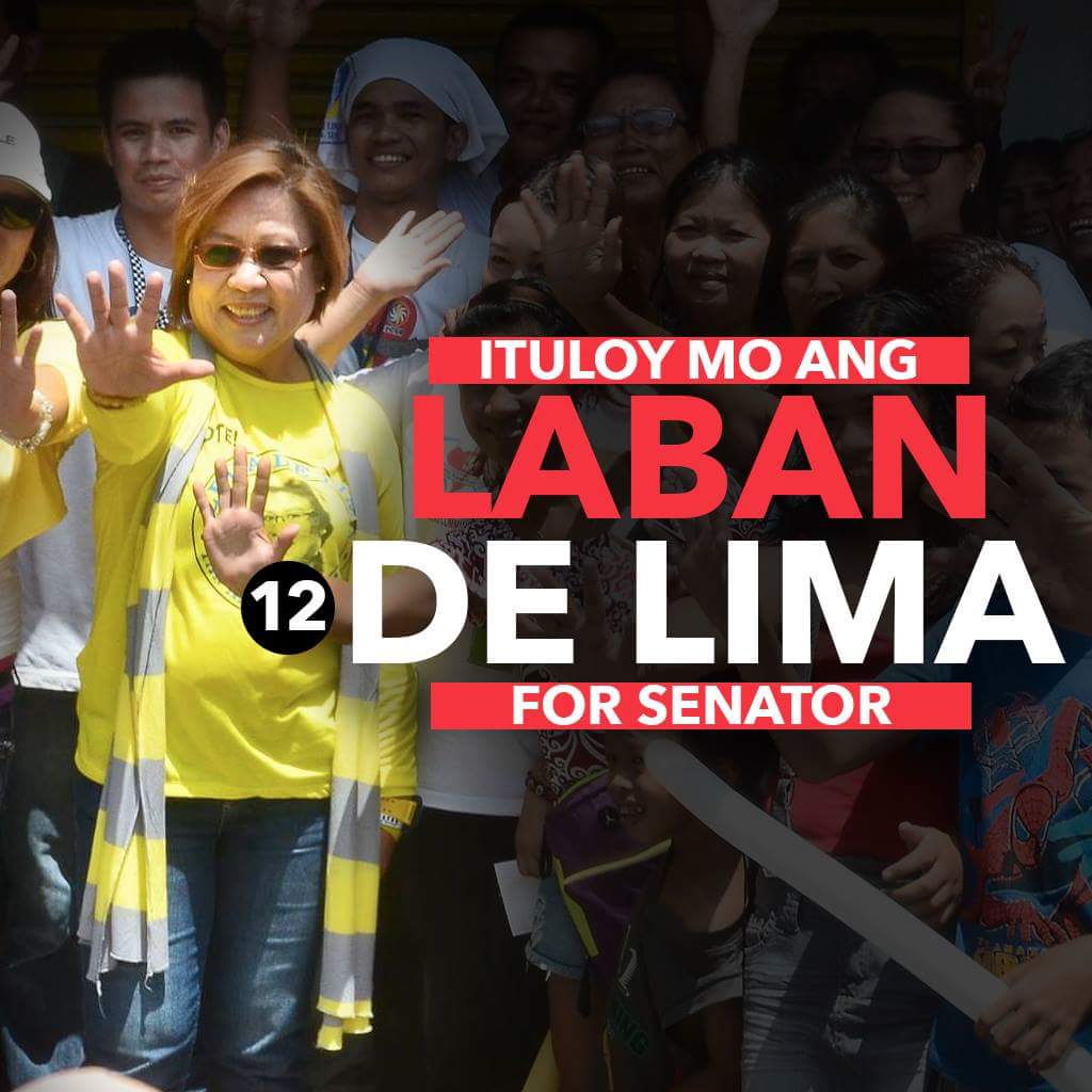 BREAD616's tweet photo. 1Pinas For DeLima
De Lima for Senator!! https://t.co/hnWRYAvfAu