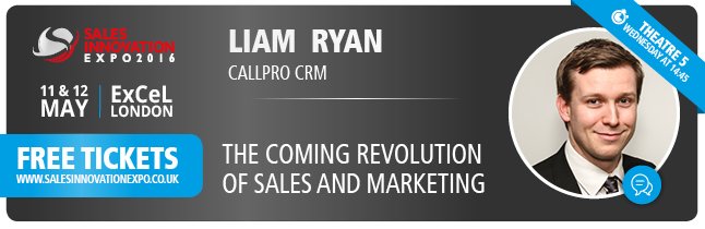 FIVECRM's tweet photo. Watch @liamcallpro speaking live at @SalesInnovExpo on the 11/12 May! Free tickets: https://t.co/8c8bXcT8C3 https://t.co/FkKXuSusuA