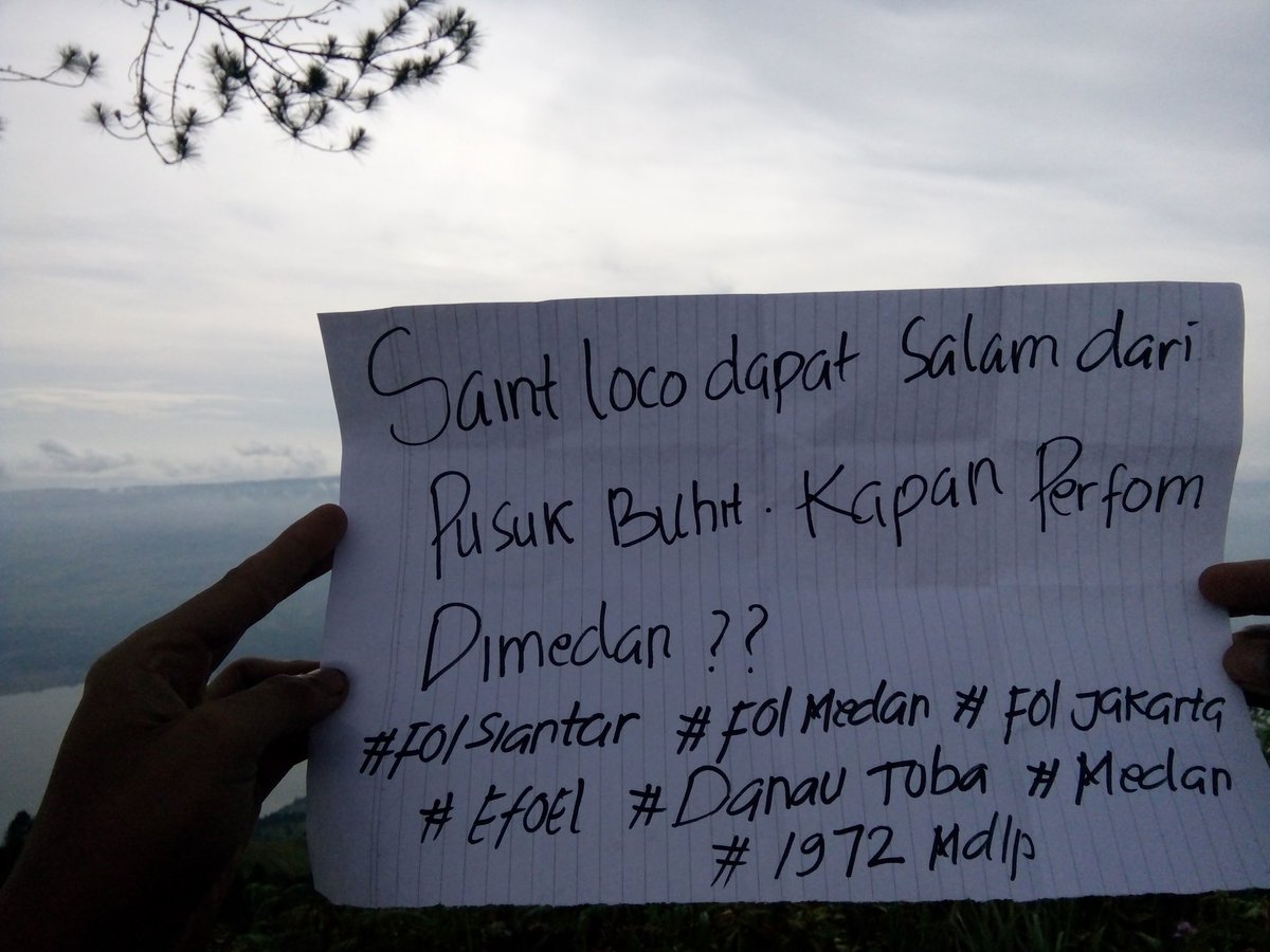 Dapat salam nih dari pusuk buhit @saintlocoband @papz_gilz  <a href="/L0C0B0Y/">iwan hoediarto</a> <a href="/callmebee01/">Aku Siapa</a> <a href="/nyonkwebz/">Webster Manuhutu</a> <a href="/saintjoeloco/">Joe Tirta Nation</a> <a href="/FOLjkt/">FOL Jakarta</a>