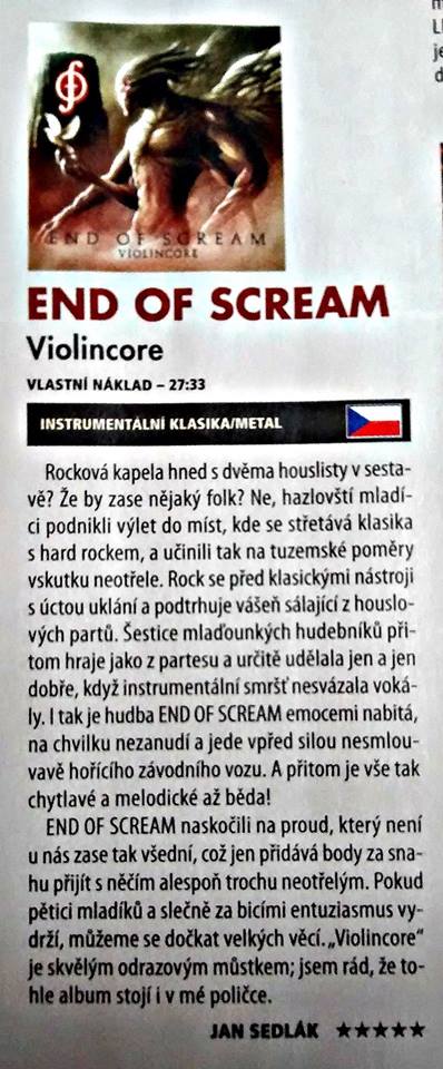 endofscream's tweet photo. New review of Violincore debut album is out right now! This time in czech rock magazine Spark :-) https://t.co/ipwSR2w8tr