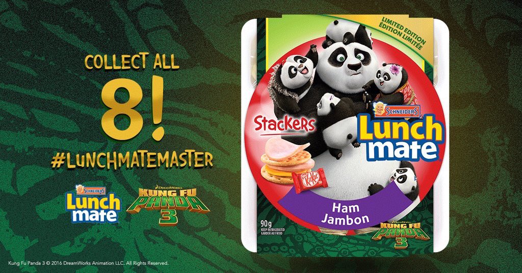Schneiders's tweet photo. In stores now! Be a #LunchmateMaster & get your limited edition @DWAnimation #KungFuPanda3 @Schneiders LunchMates! https://t.co/XvwTIqqKM2