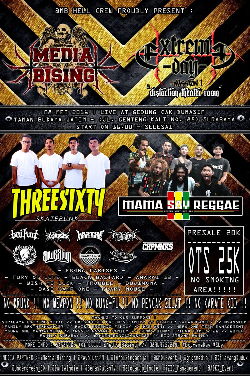 TODAY !! <a href="/Revolusi99/">REVOLUSIONER</a> <a href="/Info_Singaraja/">@Info_Singaraja</a> <a href="/DuniaIndie/">Dunia Indie</a> @GMO_Event <a href="/gigsmedia/">IG : gigsmedia</a> <a href="/beraskutahTV/">beraskutahTV</a> <a href="/DilarangDuduk/">Dilarang Duduk</a> <a href="/SIDOARJO_INDIE/">SIDOARJO INDIE</a>