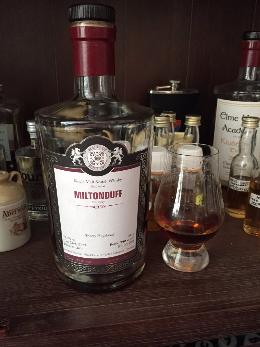 PingisPersson's tweet image. Miltonduff MoS Sherry Hogshead 2004-2015 53.6%. Ecellent stuff! #whisky #SingleMaltsOfScotland