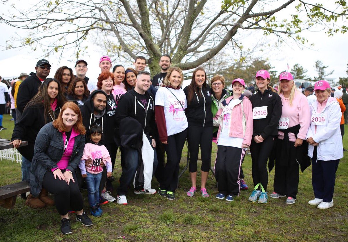 StephMcMahon's tweet photo. Proud to stand with #TeamWWE and show support for @KomenSNE's #RacefortheCureWestport this morning. https://t.co/mzaI5DONZF