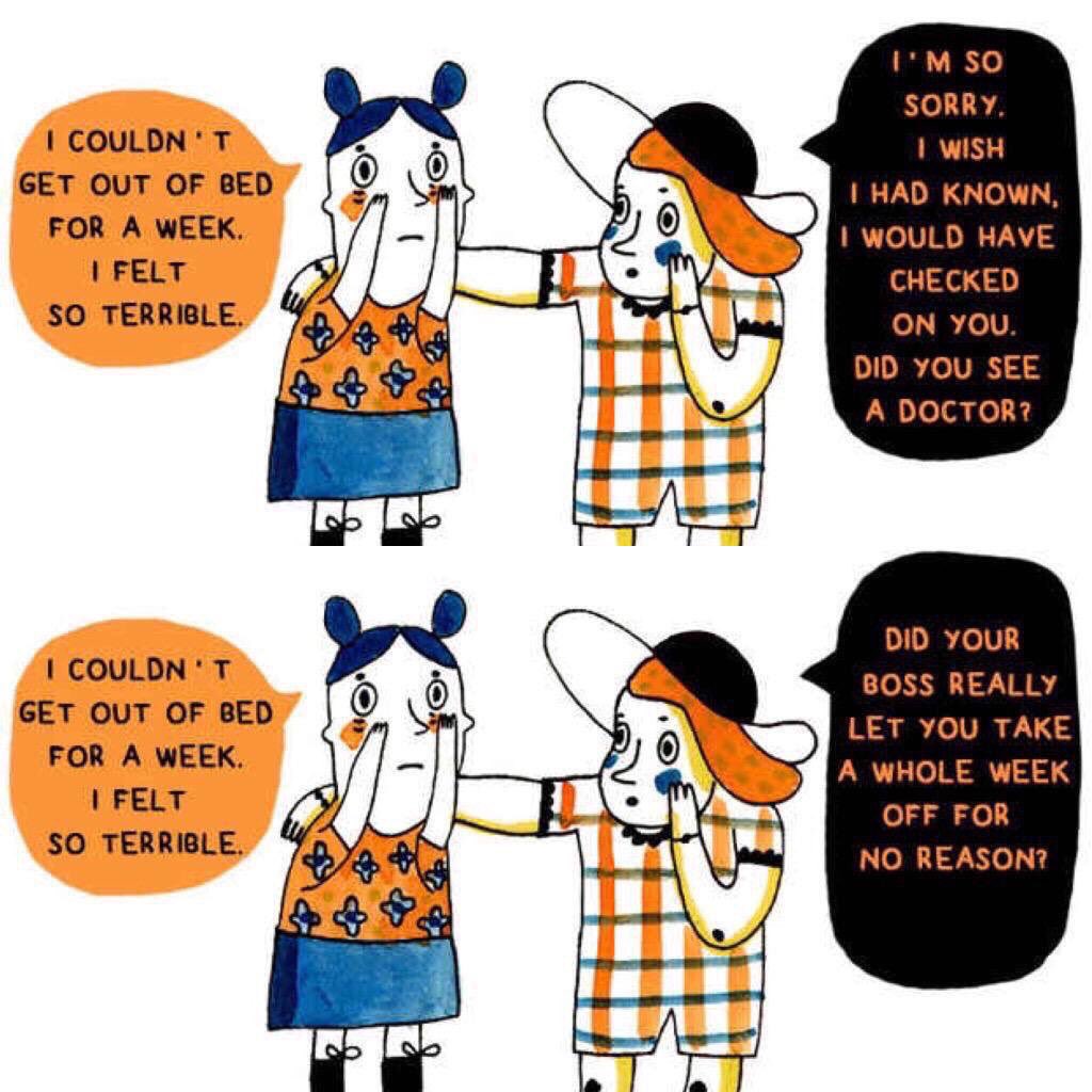 friendlyhands_'s tweet image. Common illness v.s Mental illness.... Why can't it be treated the same way? #MentalHealthAwarenessMonth