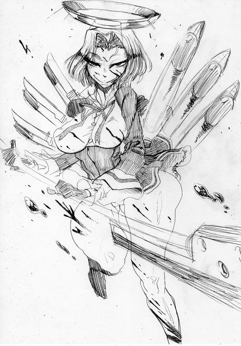 天龍「フフ・・・怖い・・・(ガタガタ)」
0時から用事があるのでモノクロでガサガサっとだけど
吾輩は龍田さん祭りを応援する者です 