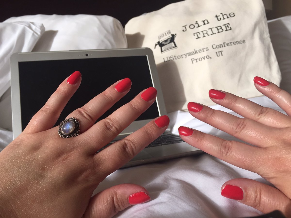 Worn mani tips-the sign of a good writing conference. #Storymakers16