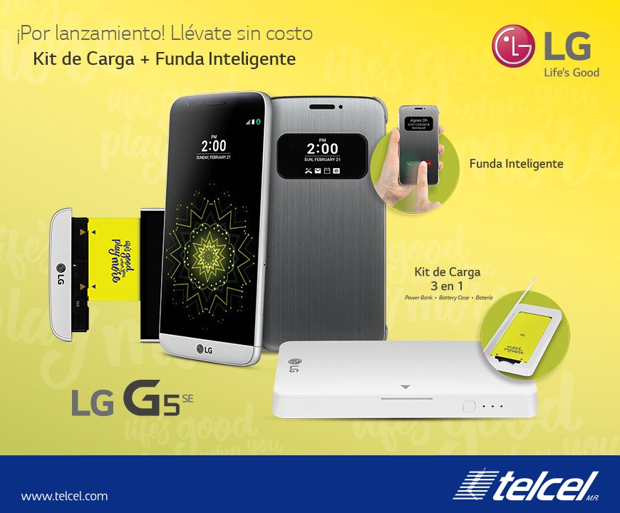 lgmobileMX's tweet photo. ¡El #LGG5 SE llegó a México! Encuéntralo en Telcel, y adquiérelo por $11,999 #LGG5EnMéxico #LGG5PlayMoreMx. https://t.co/6VD8QFdLu3