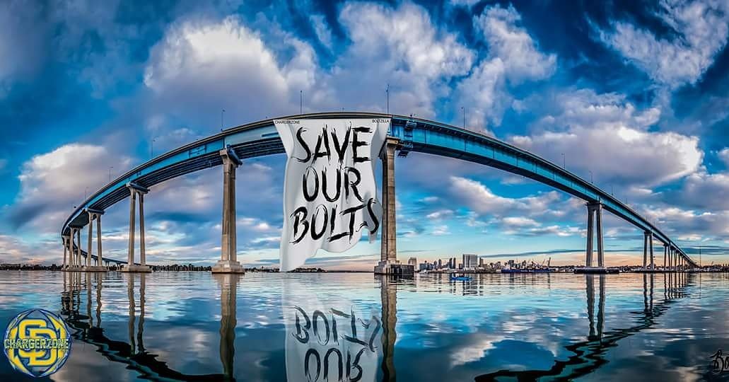 SAVE OUR BOLTS.
#boltup #boltpride #chargerzone #saveourbolts #chargers #coronadobridge #sandiego
