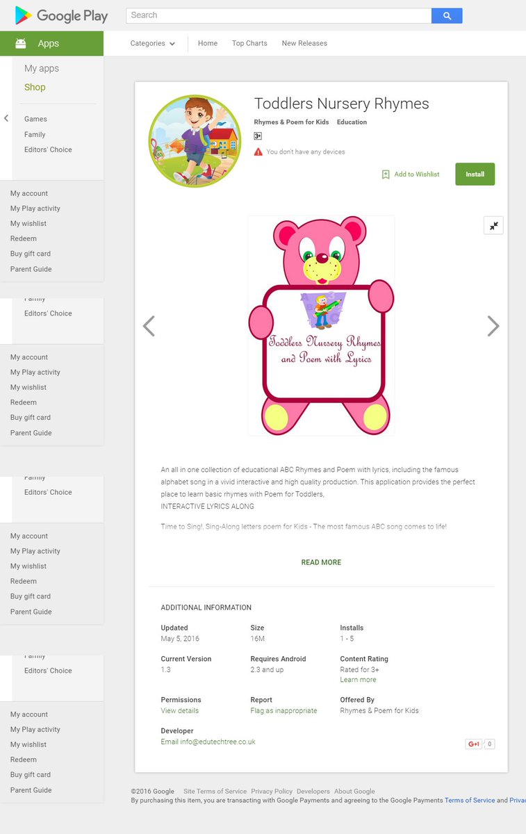 Edutechtree's tweet image. Toddlers Nursery Rhymes App best use for Kids 
play.google.com/store/apps/det…