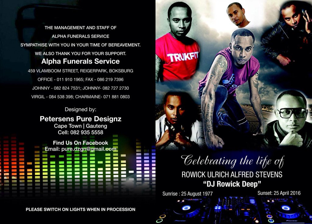 DBNPure's tweet image. My deepest sympathy to the Stevens family on the passing of DJ Rowick Deep.May God give you comfort during this time