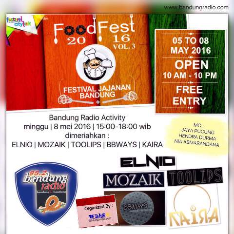 TooLips_Band's tweet photo. Dan bsk kami sedikit nambah aksi di Food Fest 2016. Festival Citylink Bdg cc : @MusicInstall @bandungradio952 https://t.co/h4eMWxcNc7