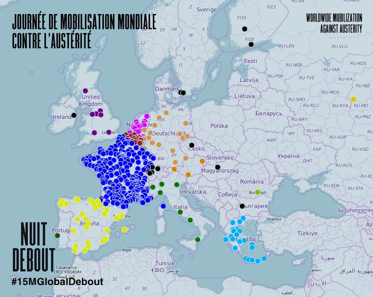 From Republic square in Paris we call for a twitter global action  #15MayDebout
nuitdebout.fr/#rassemblements