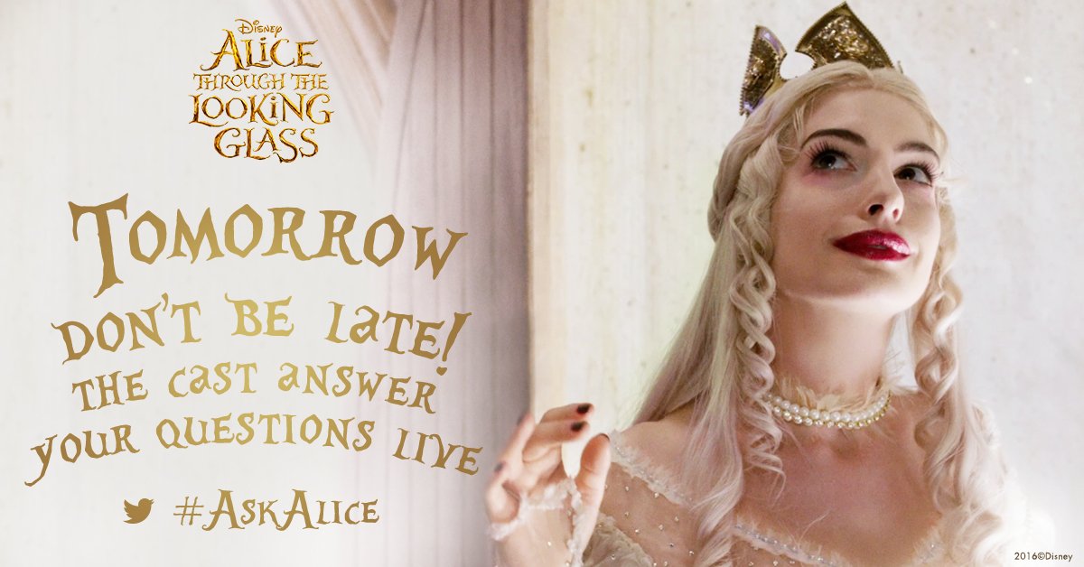 Ask your questions for the cast using #AskAlice &amp; tune-in Sunday to <a href="/DisneyStudios/">Walt Disney Studios</a> &amp; <a href="/Disney_UK/">Disney UK</a>