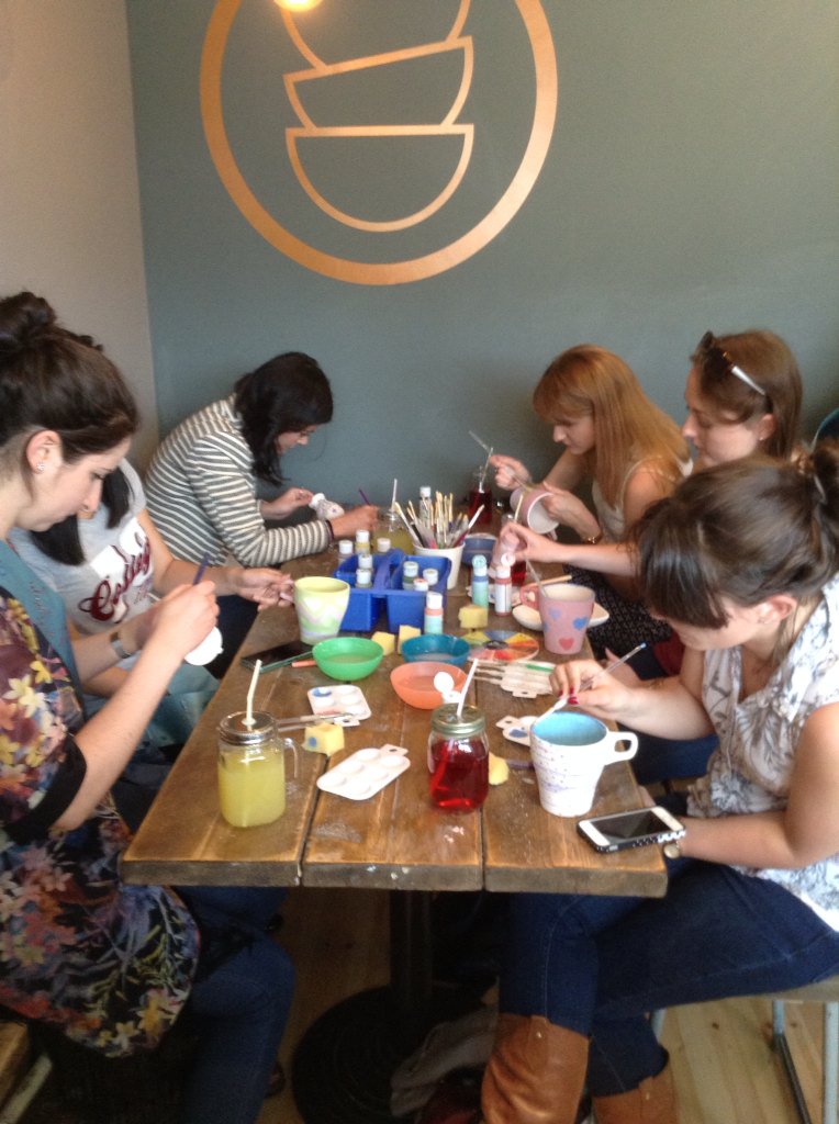 Another happy #henparty at #manicceramicshereford #paintingpottery