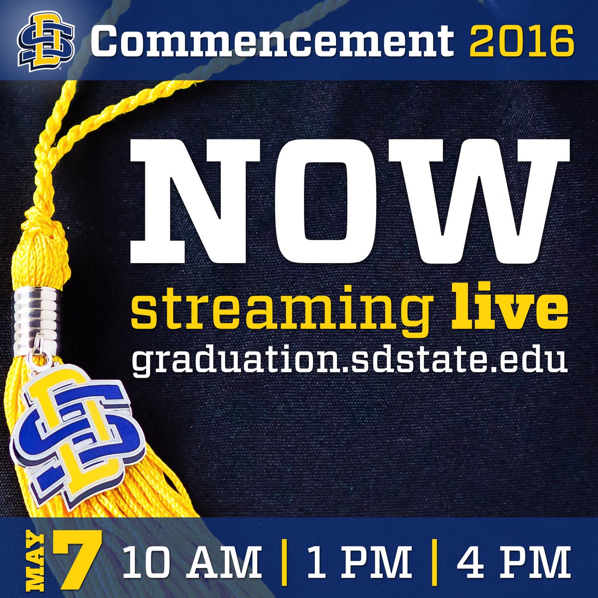 SDState's tweet photo. Watch the 2016 #sdstate commencement ceremonies live at https://t.co/nidEhOTkpd! #sdstate16 ๐๐ฐ๐ https://t.co/PeOQZfq1kL