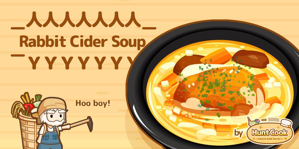 michael_renaldo's tweet photo. Look, I got a Rabbit Meat!
( ・ω・ )
⊃(::::)=3⊂

+ Carrot

= …!?

#HuntCookGame https://t.co/6Fb4Zn5sFP https://t.co/fHzouwYT13