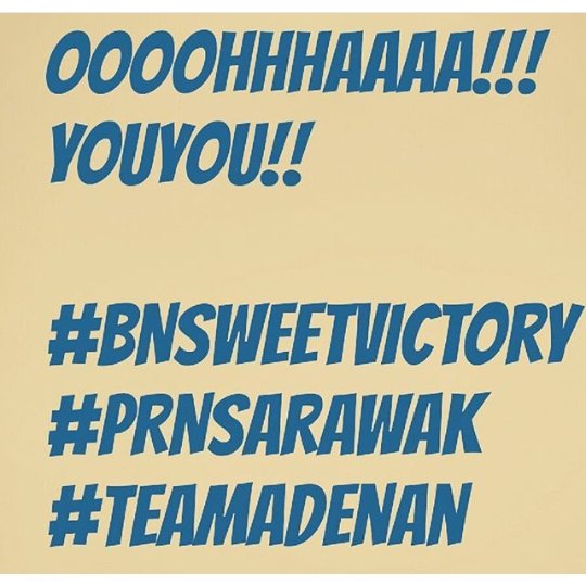 CatwomenZ's tweet photo. Kita menang! Tahniah #BN, PM @NajibRazak, kepimpinan BN Pusat/Negeri, #TeamAdenan, #TeamMedia #PRN11 #PRNSarawak! https://t.co/VdzQeqcmXu