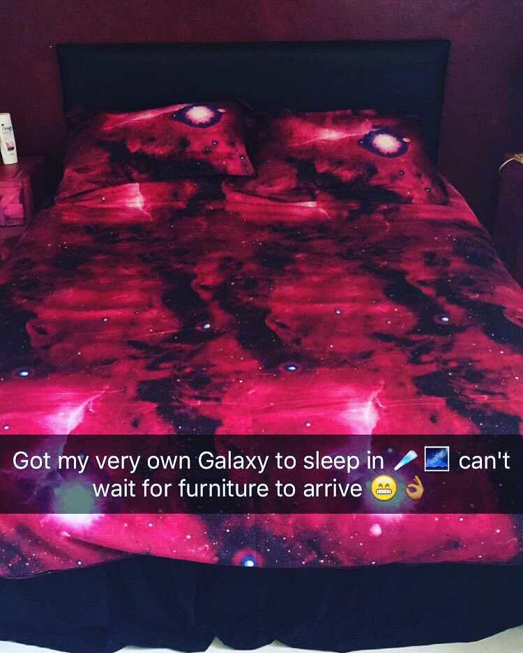 missjean83's tweet photo. I absolutely adore my Galaxy bedding 😍😍😍 🌌☄✨ #Galaxybedding #galaxy #sleepinthestars #loveit https://t.co/RfjVfi0q3T