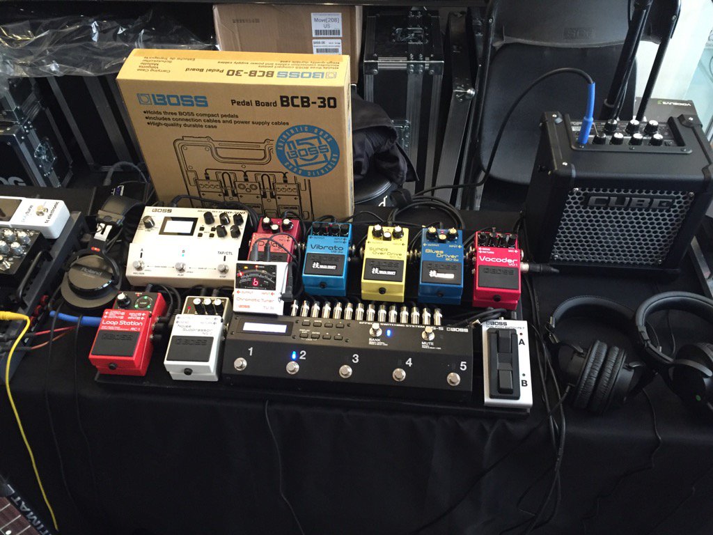 Bossguru's tweet photo. BOSS at the Toronto Stompbox Exhibit @ Moog Audio. Come down and check out the latest BOSS pedals. This Sat &amp; Sun. https://t.co/K5UGrEAIkl