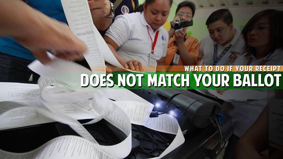 WHAT TO DO IF YOUR RECEIPT DOES NOT MATCH YOUR BALLOT?

facebook.com/ALERTOFrancisT…