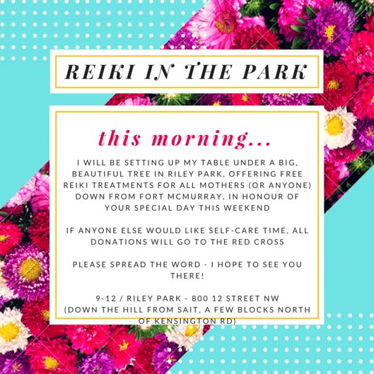 alyssa_geiger's tweet photo. #ymmhelps free reiki for Fort McMurray moms! All other donations to #redcross #yyc #albertastrong https://t.co/jfKCmAVCGW