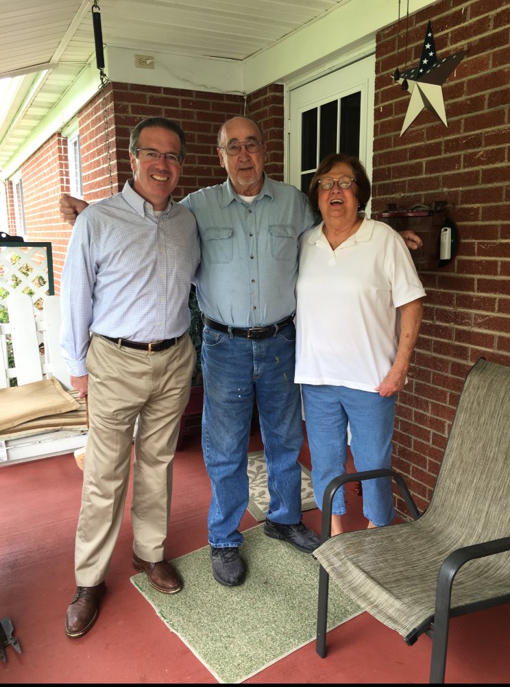 goodwinforwv's tweet photo. Great to see good friends on the trail in Ripley. #GoodwinforWV #CharacterCounts #TheFinalCountdown #VotingBooth https://t.co/irbQBusvJq