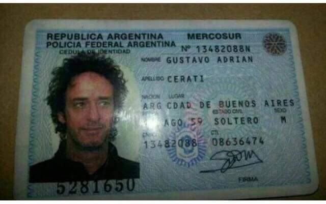 StereoSonicos's tweet photo. Cédula de identidad de Gustavo Cerati. #CeratiEterno https://t.co/QEiv24ohq6
