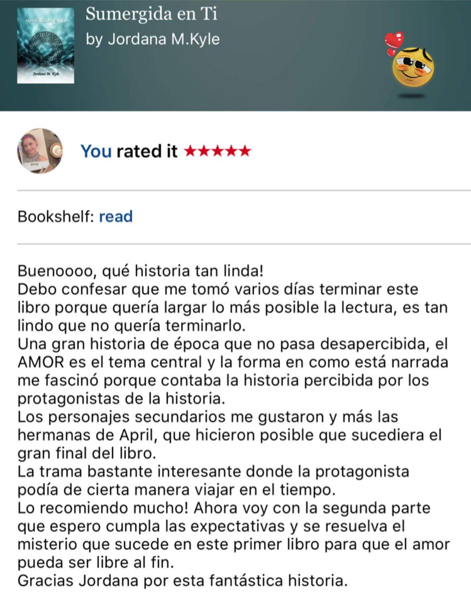 JMKyle3's tweet photo. Una nueva reseña que me llena de mucha emoción! un millón de gracias Roxy Gonzalez 😘😘😘#SumergidaEnTi https://t.co/gbzln9nUad