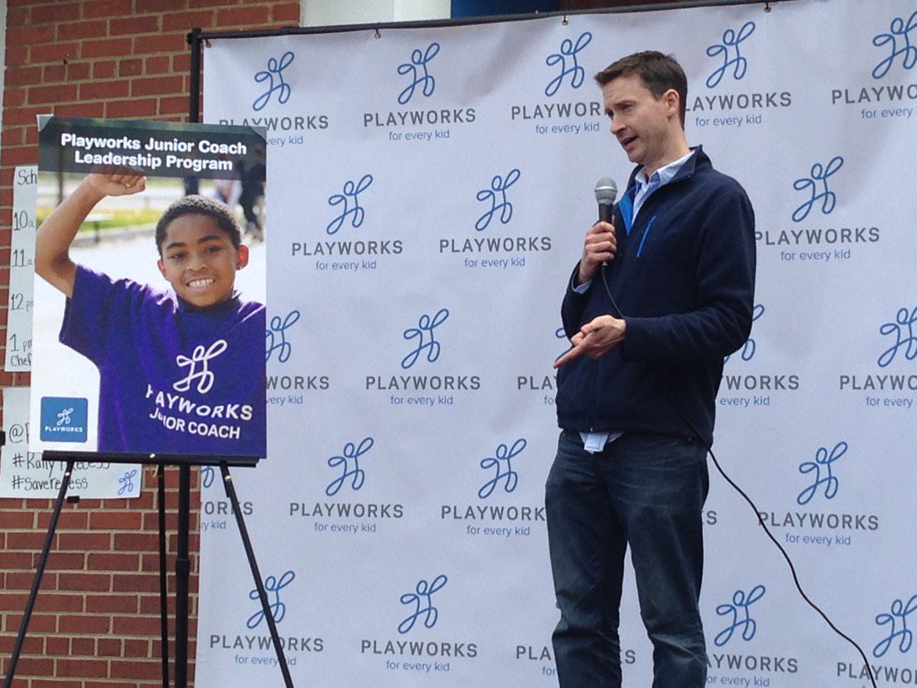 PlayworksDC's tweet photo. "A junior coach @TylerTigersDC got the conflict resolved with RoShamBo" @CharlesAllenW6 #Rally4Recess https://t.co/xJDeKhaAsR