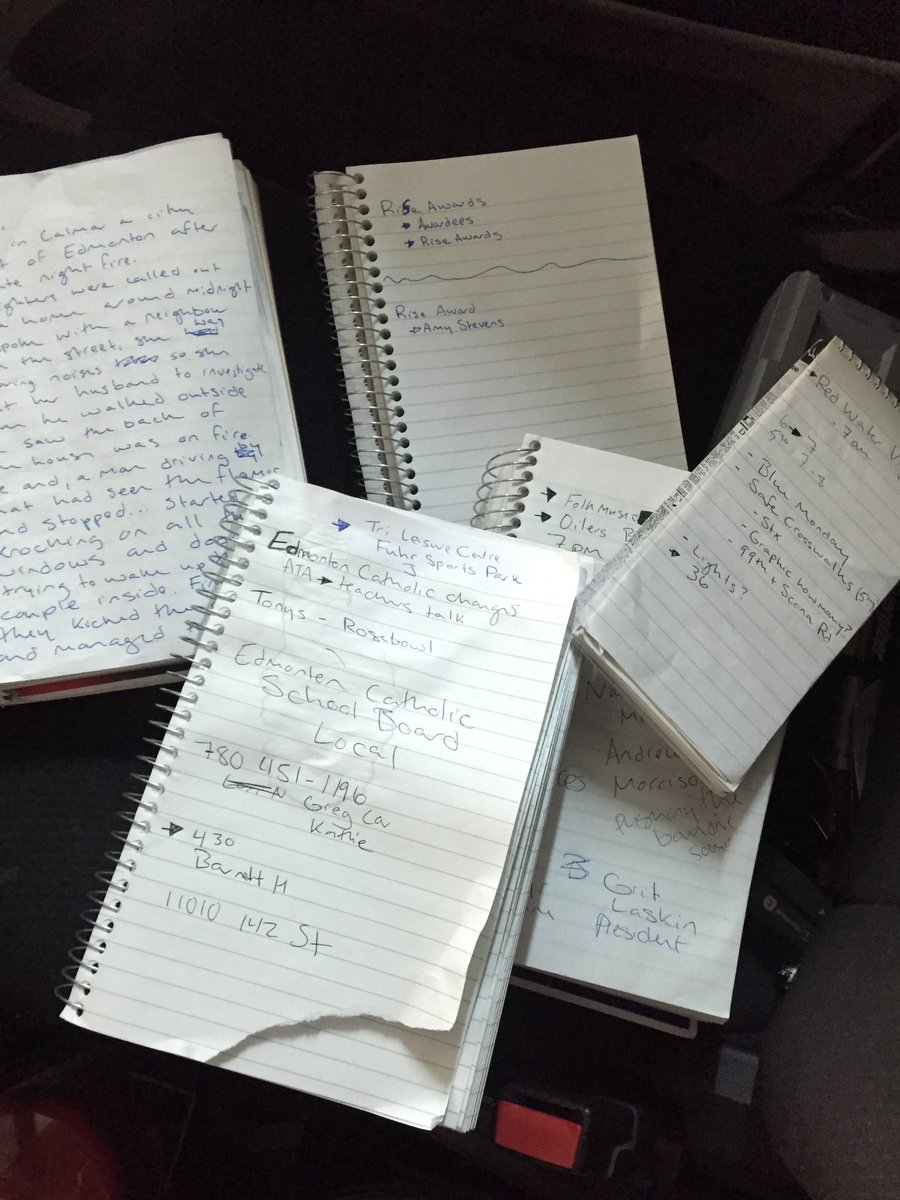 _emilyfitzCBC's tweet image. In other news: "Where are all my notebooks?!" Quickly scan work vehicle....#oops #journalismproblems