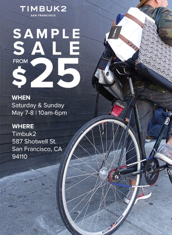 roomdotme's tweet photo. Check out the @timbuk2  Warehouse Sale happening today! #SanFranciscohttp://ow.ly/4ntATW https://t.co/BXB9lzKsj0