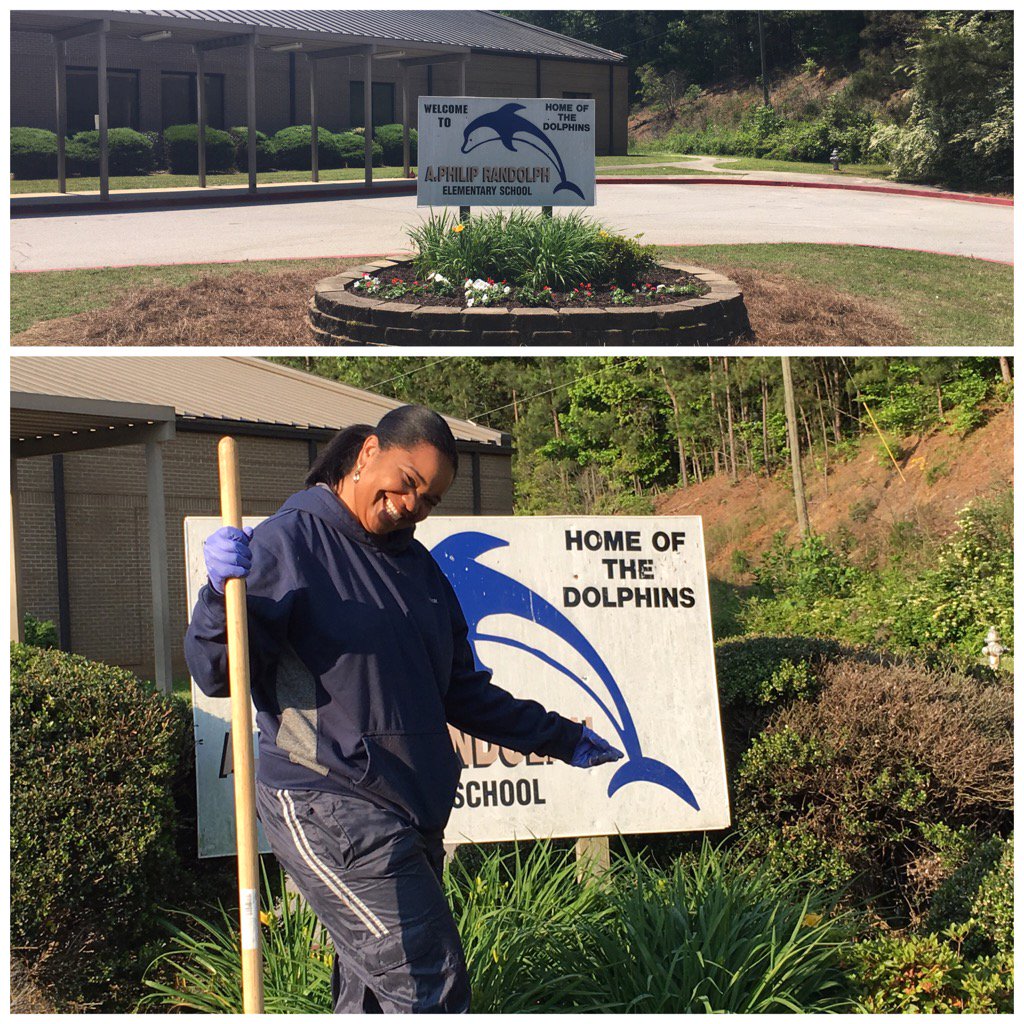 RandolphDolphin's tweet photo. The before and after! Every living thing needs to be refreshed at some point. #APRCleanUp https://t.co/QZgib7sefO