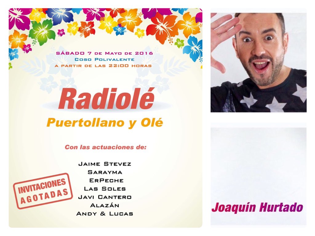 Hoy se llenará la Plaza con <a href="/Radiole_oficial/">Radiolé</a> #PuertollanoYOle 21H Apertura de puertas 22H Comienzo Show 💃🏼💃🏼💃🏼🎶🎉