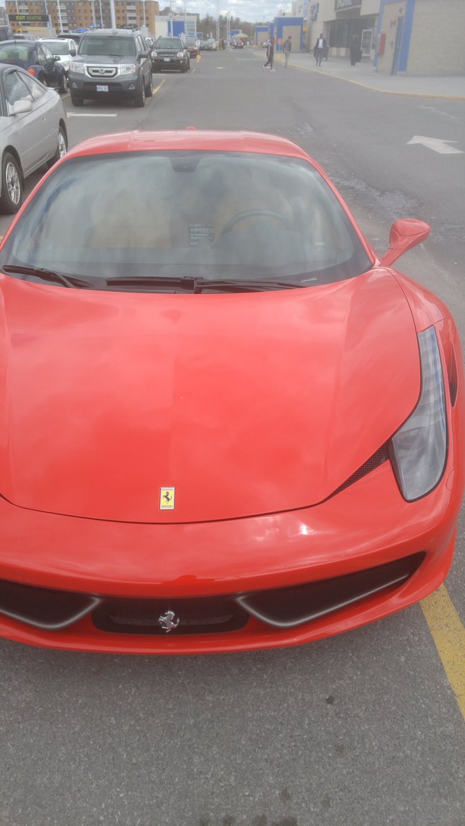 cfortsgottalock's tweet photo. I think the cool kids would call this a #AWhip? Sweet #Ferrari & people say there is no wealth in #Ottawa.#FancyCar https://t.co/3v6vnqmt0N