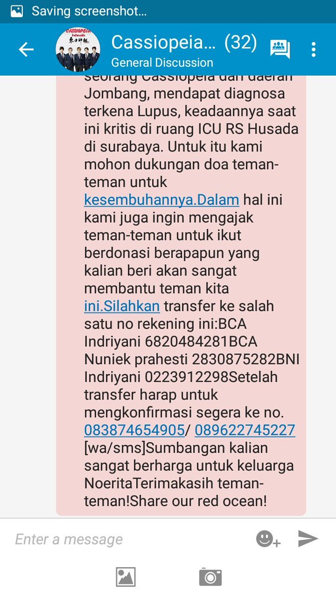 Hello guys esp Cassiopeia who lives in Indonesia. Please read this and share. Thank you