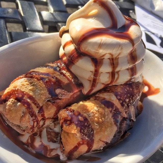 FRIED COOKIE DOUGH EGG ROLLS.