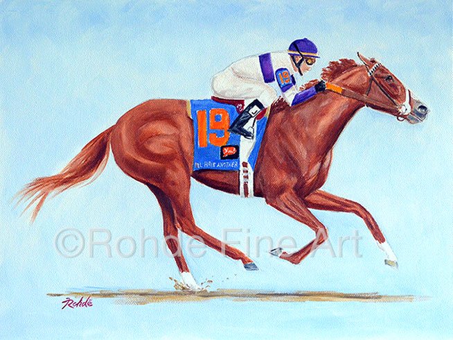 Yay #Nyquist, 2016 #KentuckyDerby winner! I'll be painting him! Meanwhile here is his "stablemate" I'll Have Another
