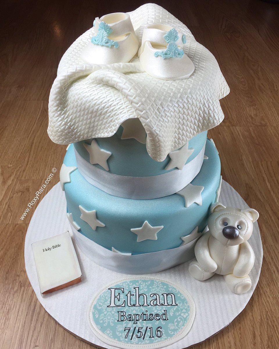 My latest <a href="/RoxyRaraCakes/">RoxyRara</a> #ChristeningCake. Super duper cute! All handmade &amp;delicious. #ChocolateSaltedCaramel 👶🏼👶🏽👶🏿